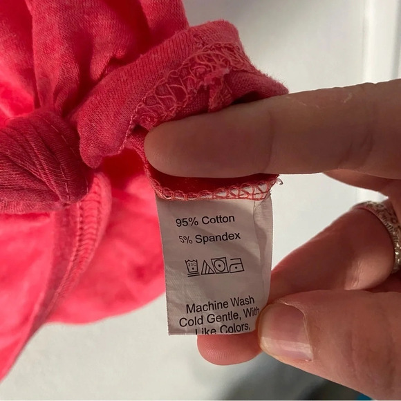 Pink Cross Front Tee 2XL Casual Short Sleeve Everyday Spring Summer Cotton - Picture 5 of 8